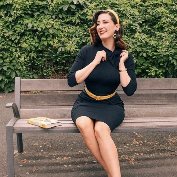 🍒 Mad Men Style Retro Pinup Girl Wiggle Tailored Pencil Dress, Medium 🍒 - Picture 2 of 5